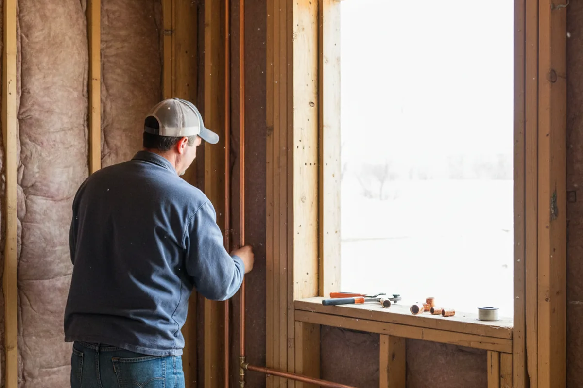 Licensed plumber running new copper supply lines in a Dothan home